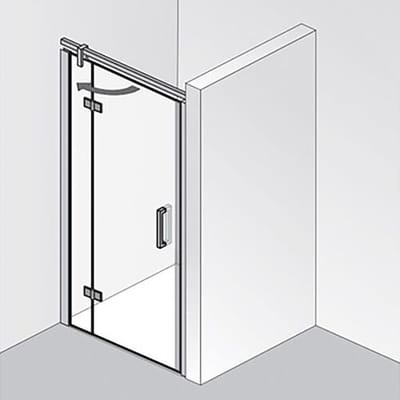 HSK Atelier Plan hinged door on side part in niche 75 cm hinged left 17018075-41-50-L