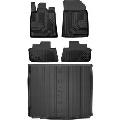 Frogum No.77 Automatenset + Dry Zone Kofferbakmat - Geschikt voor Peugeot 407 Sedan (2004-2011) - Complete Set - Perfecte Pasvorm - TPE Rubber - Hoge Rand - Geurloos - Zwart
