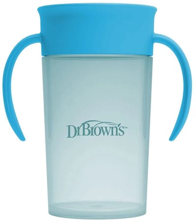 Dr. Brown’s Straw to 360° Cup Set blauw 300 ml