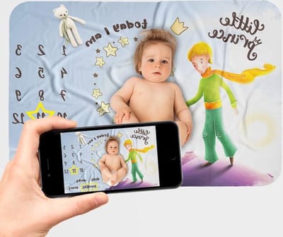 Baby Milestone Age "Little Prince" Soft Flannel Photo Album - Baby Care Shower