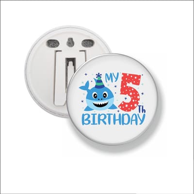 Button Met Clip 58 MM - My 5th Birthday