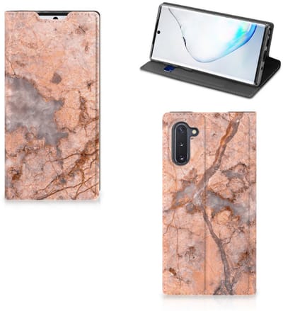 Samsung Galaxy Note 10 Standcase Marmer Oranje