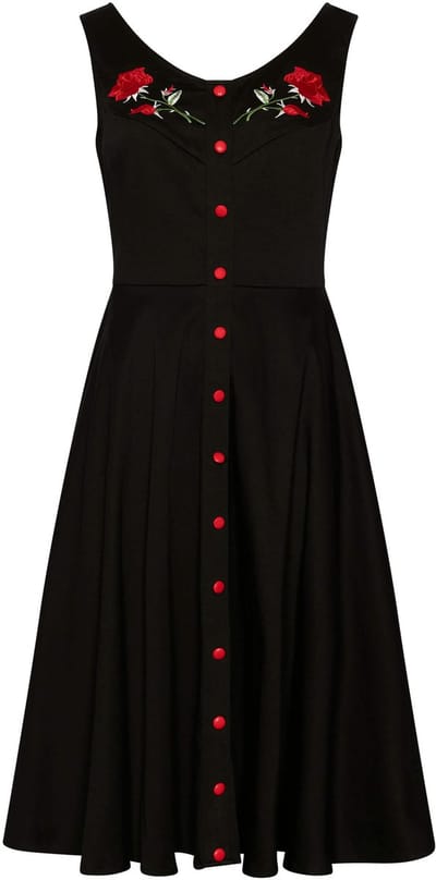 Succubus Clothing Sadie Rose 50's Swing Jurk Zwart