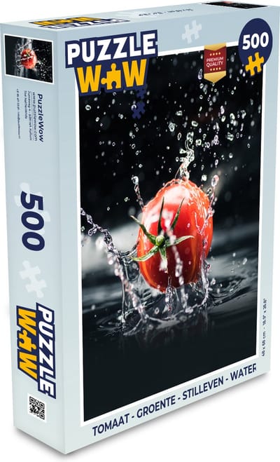 Puzzel Tomaat - Groente - Stilleven - Water - Rood - Legpuzzel - Puzzel 500 stukjes