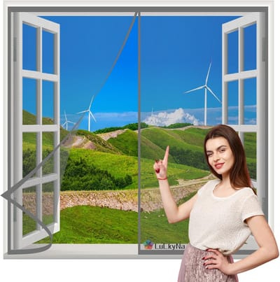 Magnetische Deurhor 140x165cm Grijs - Zelfklevend Insectenhor zonder Boren