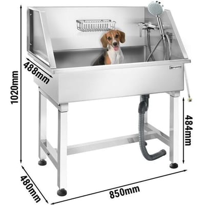 GGM Gastro Hundebadewanne - mit Armatur & Anti-Rutsch Matte