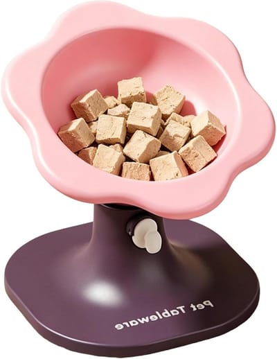 Verhoogde Hondendispenser - Hoge Voerbak - Comfortabel Eten - Spanningsreducerend Ontwerp - 20 x 18 x 18 cm - Roze