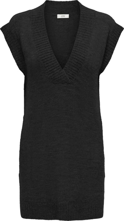 Jacqueline de Yong Trui Jdyelanora S/l V-neck Slit Vest Knt 15328344 Black Dames Maat - S