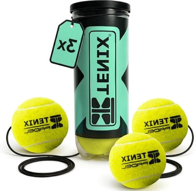 Padelballen Set - Vervangballen Trainer - Padel Training - 45 Meter Koord - 3 Stuks - Geel