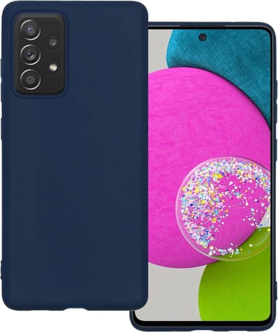 Hoesje Geschikt voor Samsung Galaxy A52s 5G - Sterk & Shockproof - Hoes Cover - Siliconen Case - Donkerblauw