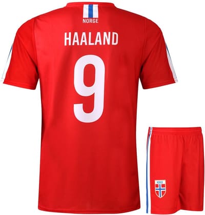 Haaland Noorwegen Voetbaltenue - Voetbal Tenue Kinderen - Shirt en Broekje - Jongens en Meisjes - Volwassenen - Heren en Dames - Maat 116