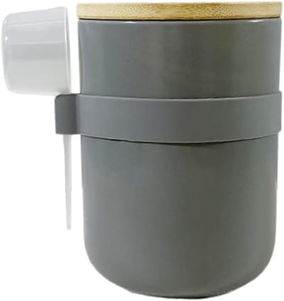 Opslagdozen van keramiek 800ml voor thee, koffie, suiker, specerijen en noten met lepel en deksel