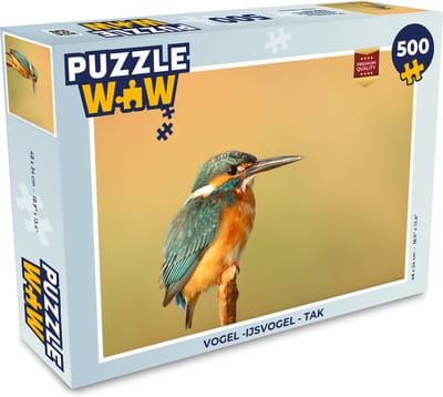Puzzel Vogel -IJsvogel - Tak - Legpuzzel - Puzzel 500 stukjes