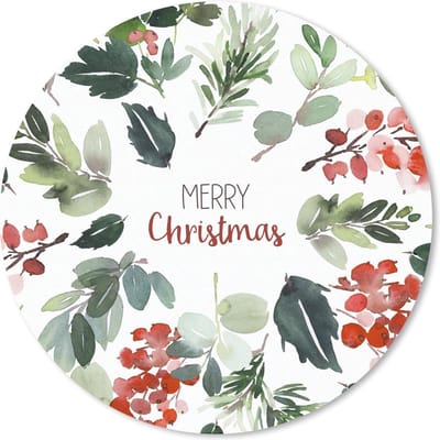 Muismat rond 20x20 cm - Mousepad Kerst - Quote - Waterverf - Ronde muismatten - Kerst - Cadeau - Kerstcadeau voor mannen en voor vrouwen