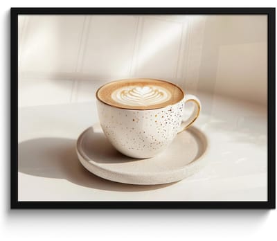 Poster in lijst - Fotolijst 70x50 cm - Posters - Cappuccino - Schuim - Schotel - Beige - Posterlijst zwart - Decoratie - Wanddecoratie woonkamer - Muurdecoratie slaapkamer