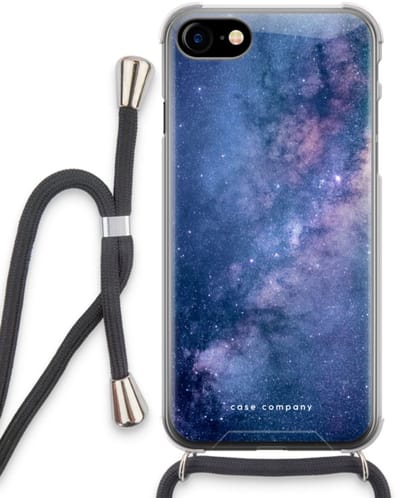 Case Company® - Hoesje met koord geschikt voor iPhone SE 2020 hoesje met Koord - Nebula - Telefoonhoesje met Zwart Koord - Bescherming aan alle Kanten en Over de Schermrand