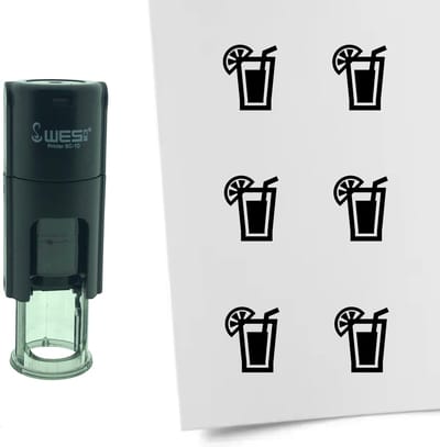 CombiCraft Stempel Cocktail 10mm rond - zwarte inkt