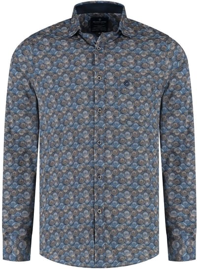 Fellows United Shirt lange mouw big circles Mid blue (52.6504 - 116)
