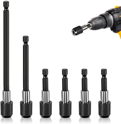 Magnetische Bit Houder Set van 6 Stuks met Snelle Verandering - 1/4 Inch Hex Bit Extensies van 60/100/150 mm voor Boormachines en Schroevendraaiers