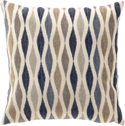 Dutch Decor TULA - kussenhoes 45x45 cm - golvend patroon - Dark Denim - blauw - met rits - zonder binnenkussen
