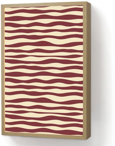 Wandlamp 40x60 cm - Oplaadbaar - Golven - Rood - Patroon - Crème - Wandlampen binnen woonkamer - Slaapkamer lamp - Decoratieve nachtlamp - Vloerlamp draadloos