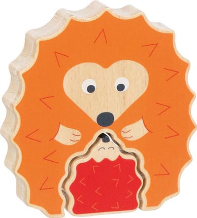 Puzzel: EGEL 10x2,1x11cm, stand-up puzzel, 2-delig, hout, 1+