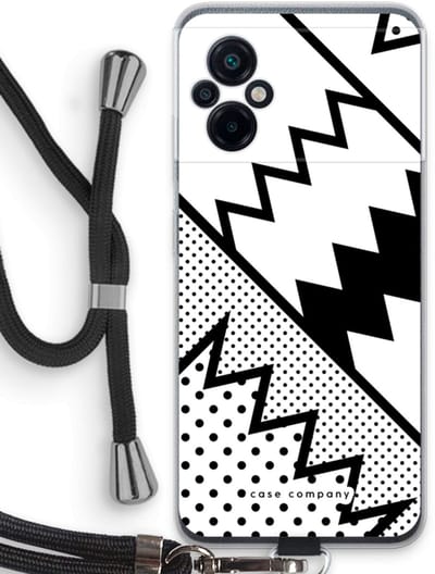 Case Company® - Hoesje met koord geschikt voor Xiaomi Poco M5 hoesje met Koord - Pop Art #5 - Telefoonhoesje met Zwart Koord - Bescherming aan alle Kanten en Over de Schermrand