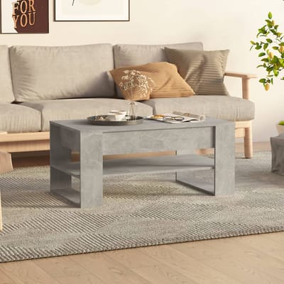 vidaXL - Salontafel - 102x55x45 - cm - bewerkt - hout - betongrijs