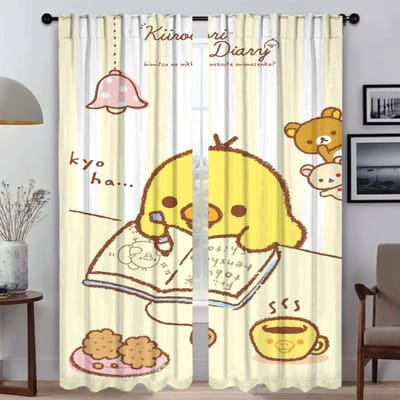 Rilakkuma Verduisterende Gordijnen 2 Stuks Elegante Kamergordijnen voor Camera Woonkamer Gordijn Scheidingswanden Shades Tule voor Slaapkamer W60xH90cmx2pcs-CL