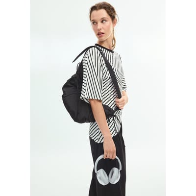 Stradivarius T-shirt met strepen en korte mouw  Ecru XS