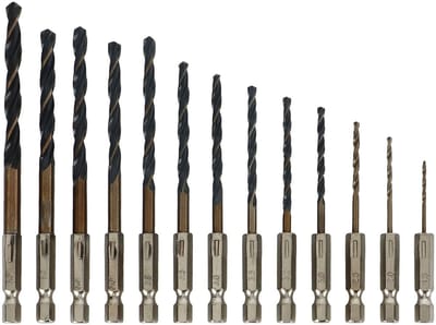 Dailygoods- Spiraalboor 13-delige Set - HSS Borenset - Zeskantschacht 1/4 inch - Boorgrootte 1,5-6,5 mm - Roestvrij Staal - Efficiënte Boorprestaties - Boorset