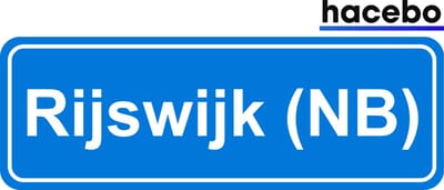 Hacebo - Plaatsnaam Sticker - 29x10 CM - Rijswijk (NB) sticker - Verkeersborden sticker - grappige cadeaus - Rijswijk (NB)