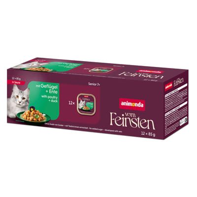 12x85g Animonda Vom Feinsten Senior in Saus Gevogelte & Eend nat kattenvoer