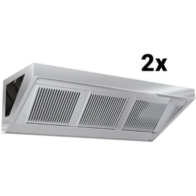 GGM Gastro Wandhaube - 3800mm - mit Filter & Lampe Zilver