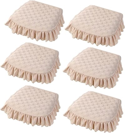 Decoratieve Sierkussens - Stoelkussens Gewatteerd - Comfortabel Zitten - Antislip Ontwerp - 45x43 cm - Beige