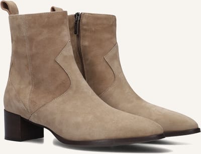 Notre-V 63231 Enkellaarsjes - Enkelboots met rits - Dames - Beige - Maat 37