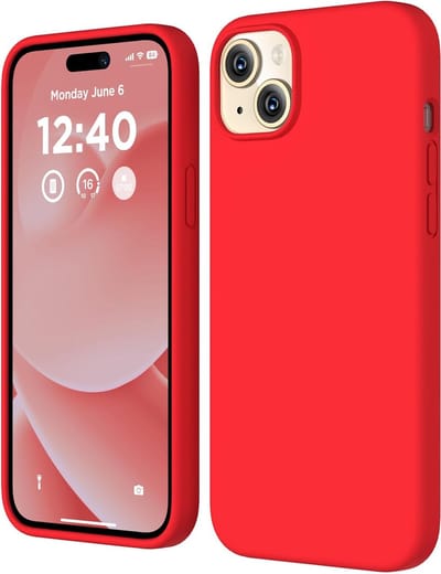 Solid hoesje Soft Touch Liquid Silicone Flexible TPU Cover - Geschikt voor: iPhone 15 - Rood