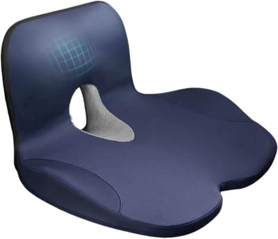Autostoelkussen - Zitkussen - Langdurig Zitten - Traagschuim Comfort - Universeel - Donkerblauw