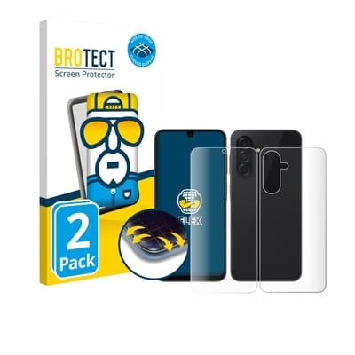 BROTECT - Screenprotector voor Samsung Galaxy A26 5G Enterprise Edition (Voor+Achter) - Folie Beschermfolie transparant volledig dekking - 2 Stuks