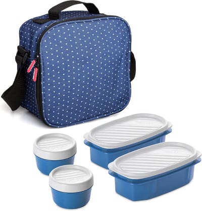 Famanu - Food Casual koeltas 3L met 4 BPA-vrije bakjes en waterdichte voering – Zwart