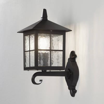 Landelijke Wandlamp - Steady Lighting - Metaal - Landelijk - E27 - L: 24.6cm - Voor Buiten - Woonkamer - Eetkamer - Zwart