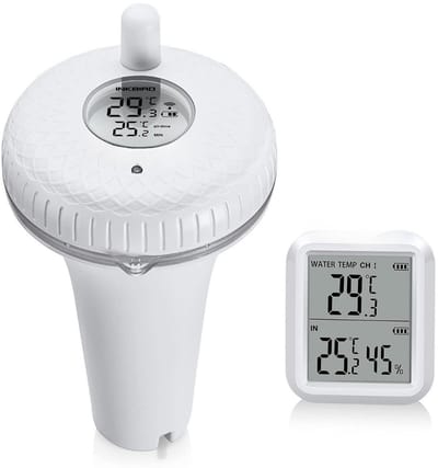 ZMR® Zwembad Thermometer - Waterthermometer - Zwembad Thermometer Drijvend - Wit - 8cm x 8cm x8cm