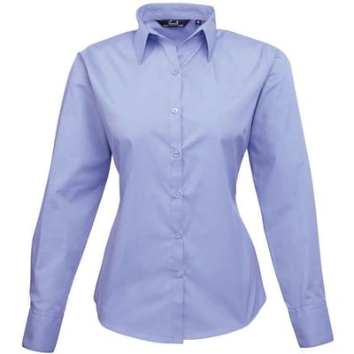 Premier Dames/Dames Shirt Met Lange Mouwen (Middenblauw)