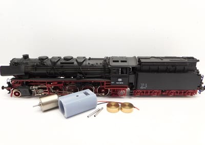 micromotor HR033F motor ombouwset voor Roco BR 43, BR 44, SNCF 150X Modelle mit Silberen Rädern