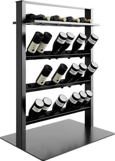 MetaloPro Wijnrek Piemont – Zwart Metalen Flessenrek Voor 36 Wijnflessen, Robuust Design, Wijnstandaard Voor Keuken, Kelder Of Bar – 110x80x60cm