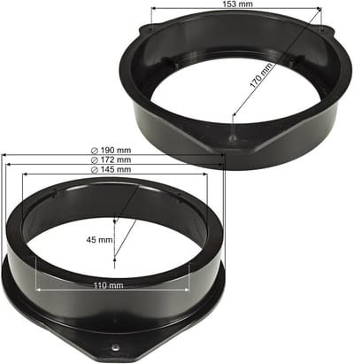 Luidspreker Ringen Adapter voor Audi A3, A4, Q7 - Geschikt voor 165mm DIN Luidsprekers