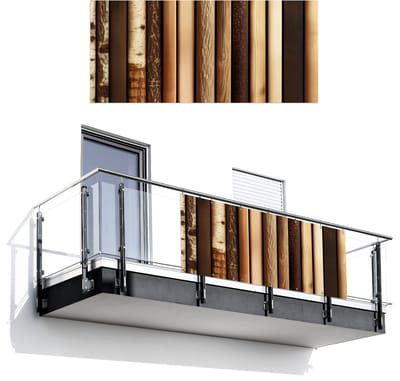 Balkonscherm 200x90 cm - Balkonposter Hout - Planken - Natuurlijk - Balkon scherm decoratie - Balkonschermen - Balkondoek zonnescherm