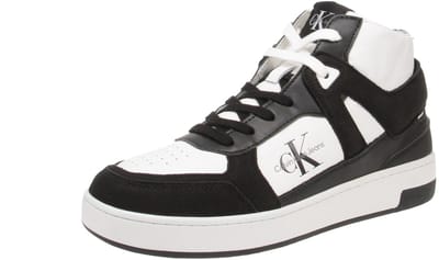 Calvin Klein YM0YM00883 Basket Cupsole Mid - Heren Sneaker - 01W-B.Wit-Zwart
