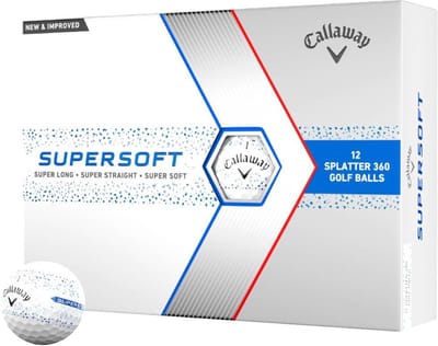 Callaway SuperSoft Splatter 360 Blue 2024 Golfballen - Wit Blauw