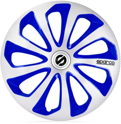 Sparco Wieldoppen Sicilia 15 Inch Abs Zilver/blauw Set Van 4